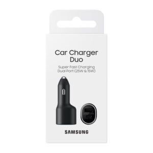 Cargador de Carro Samsung Duo 40W - Adaptador para Auto con Carga Súper Rápida 25W USB-C + 15W USB-A