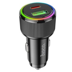 CARGADOR DE AUTO 1 USB - 1 TIPO C 38w HOCO NZ14A