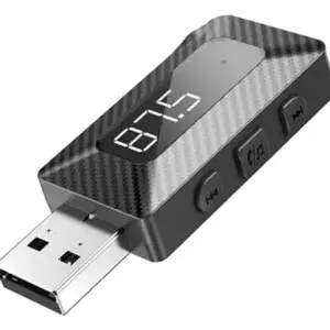 Receptor Inalámbrico Bluetooth 5.3 y Transmisor FM para Carro XO BCC16 con Manos Libres y Ranura TF