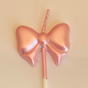 Pink Bow Cake Candles