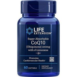 Life Extension Super Absorbable Coq10 100Mg (Ubiquinone) W/ D-Limonene X 60 Softgels