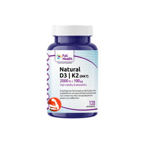 Full Health Natural D3/K2 2000 IU / 100 mcg 120 Vcaps