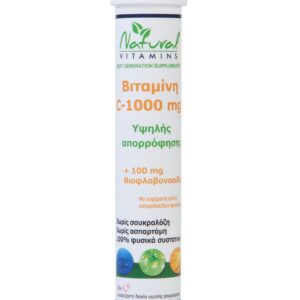 Natural Vitamins C-1000 With 1000 Bioflavonoids - Χωρίς Ασπαρτάμη - 20 Ταμπλέτες