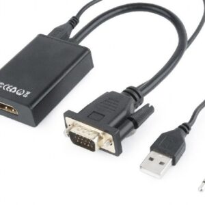 Gembird Konwerter VGA do HDMI 15 cm czarny
