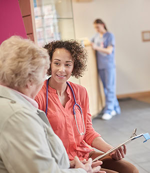 Female doctor and patient having a discussion