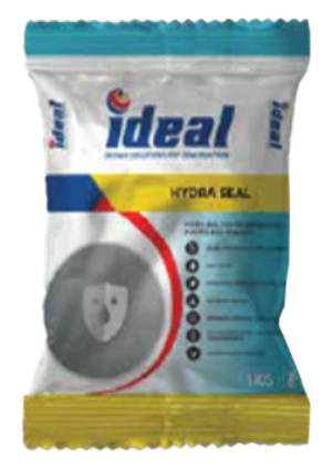 Ideal Hydra Seal waterproofing compound packaging for protecting walls and surfaces
