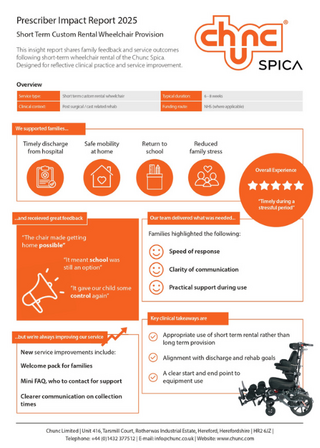 Spica chair impact report demonstrating outcomes and benefits