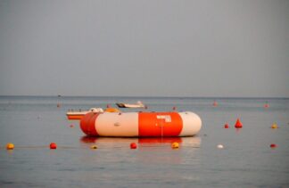 Rapallo, Italy, Swimming raft