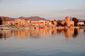 Aegina, Greece, Port at Dusk