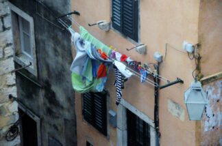 Croatia, Dubrovnik, Laundry line