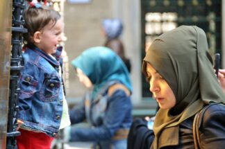 Istanbul, Turkey, Muslim Woman Painting