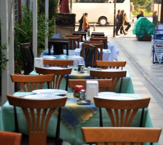 Istanbul, Turkey, Resturaunt Tables, waiting for guests