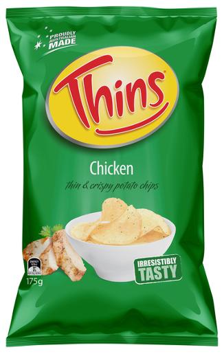 THINS CHICKEN POTATO CHIPS 175GM Pack Size: 12