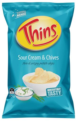THINS SOUR CREAM CHIVES CHIPS 175G Pack Size: 12