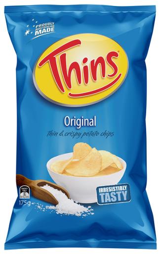 THINS ORIGINAL POTATO CHIPS 175GM Pack Size: 12