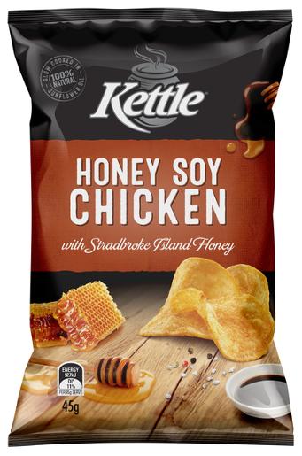 KETTLE HONEY SOY CHICKEN CHIPS 45GM Pack Size: 18