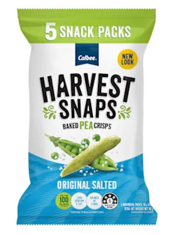 HARVEST SNAP PEA CRISP SALTED 18g PACK SIZE 15