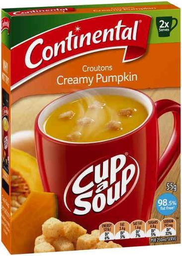 CONTINENTAL CROUTONS PUMPKIN CUP-A-SOUP 2 SERVES 55GM Pack Size: 7