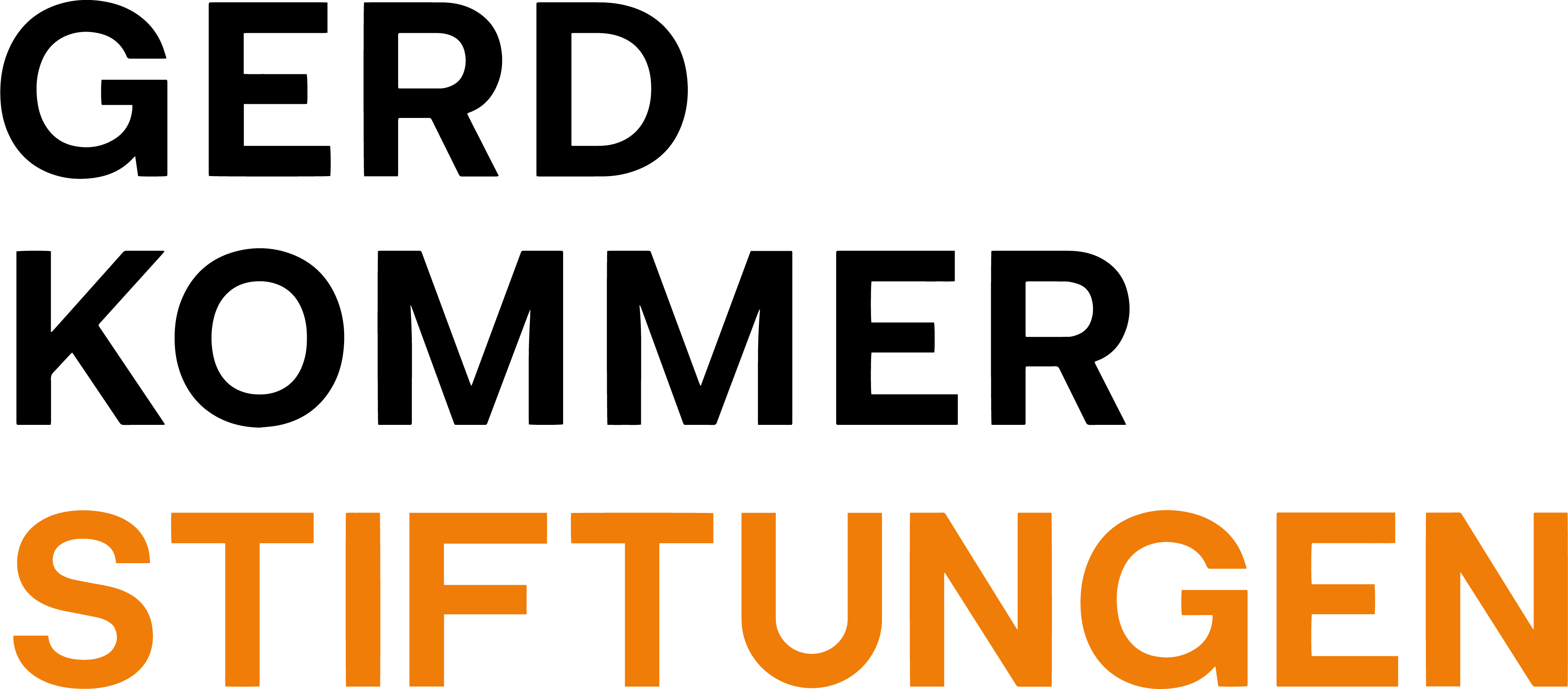 Gerd Kommer Stiftungen Logo in schwarz und orange.