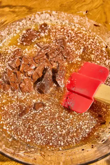 Chopped Dark Chocolate and Melted Butter