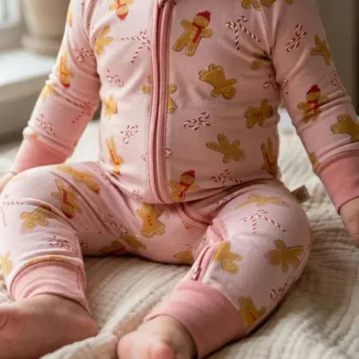 Bamboo Zippy Romper | Gingerbread Pink