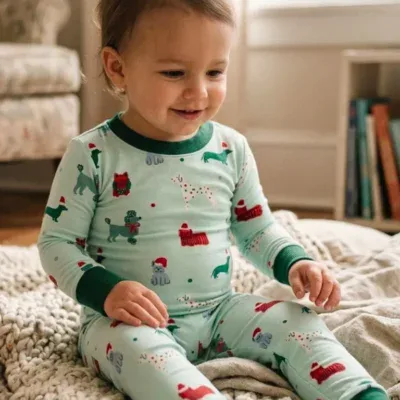 Bamboo Toddler Pajama Set | Holiday Pups