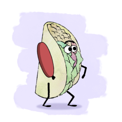 A taco playing ping pong thumb.