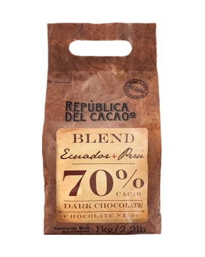 Chocolate Amargo Equador + Peru 70% de 1 KG