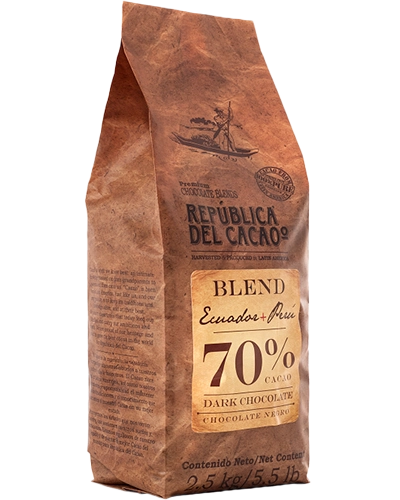 Chocolate amargo Equador + Peru 70% de 2,5 kg