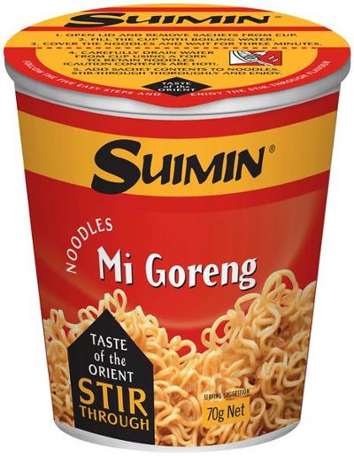 SUIMIN MI GORENG CUP 70GM Pack Size: 12