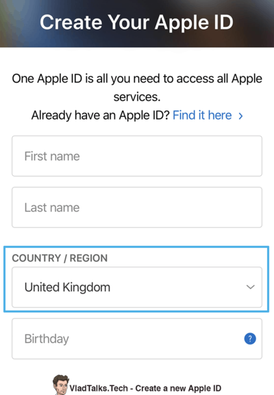 Watch BBC - Create new Apple ID