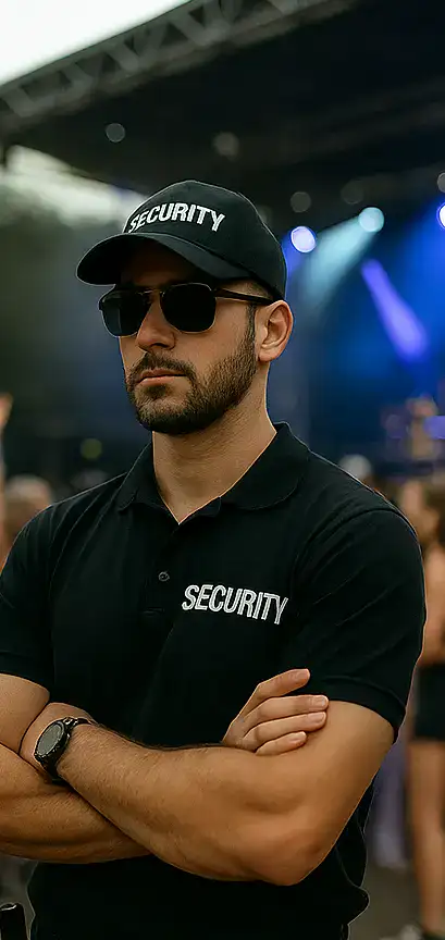 Licensed event security guards in Sydney managing crowds at a high-profile venue in Darling Harbour.