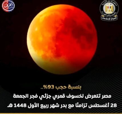 خسوف جزئي للقمر يزين سماء مصر فجر الجمعة