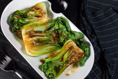 Seared Bok Choy with Garlic and Ginger