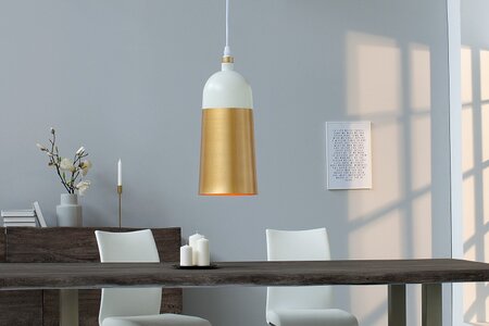 Závesná lampa Modern Chic I biela zlatá