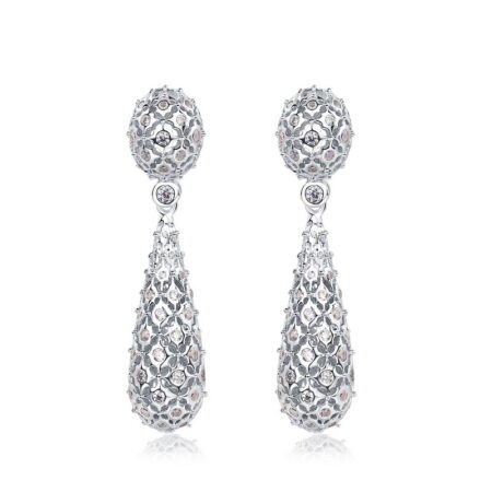 AHQONE Shining White Zircon Vintage Lace Series Teardrop Dangle Earrings | Vintage Elegance & Brilliant Shine by Your Ears
