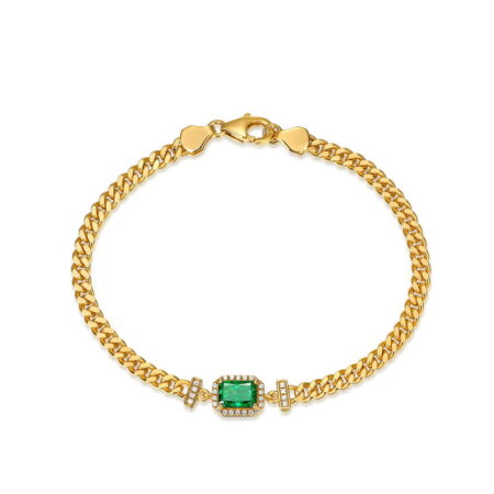 AHQONE High Carbon Diamond Cuban Link Collection | Emerald Cut Cuban Bracelet, Confident Shine