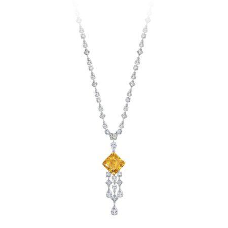 Yellow Diamond Tassel Necklace | 24ct Cushion Cut