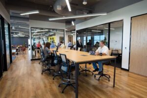 people working in coworking space