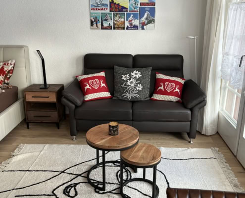 Ledersofa im Studio im Haus Vira