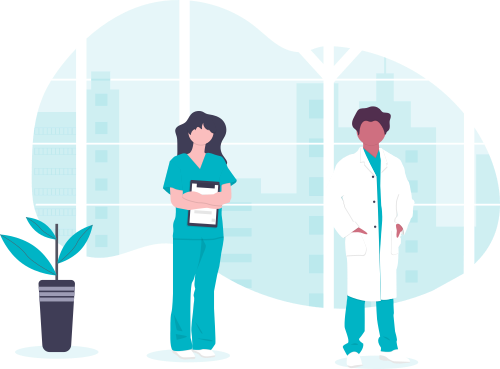Ilustrasi perawat dan dokter kinik gigi Zahara Dental Care palembang