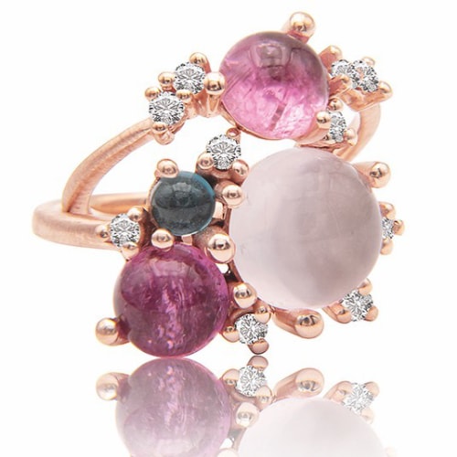 Rose gouden ringen met toermalijn