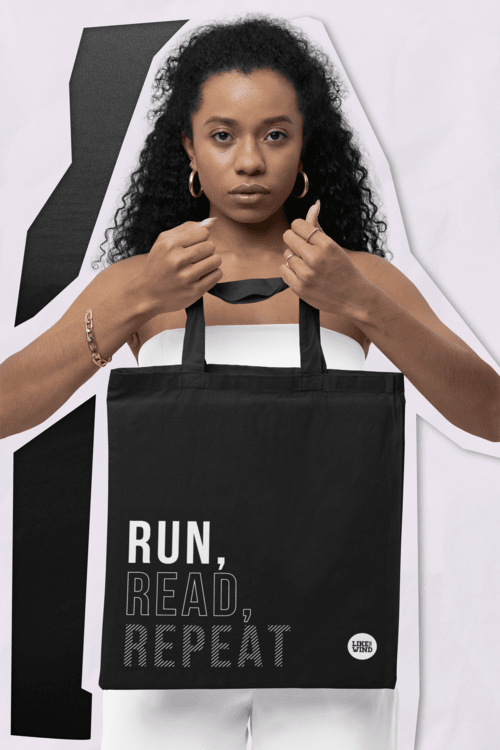 Run, Read, Repeat – Premium Tote Bag - Image 4