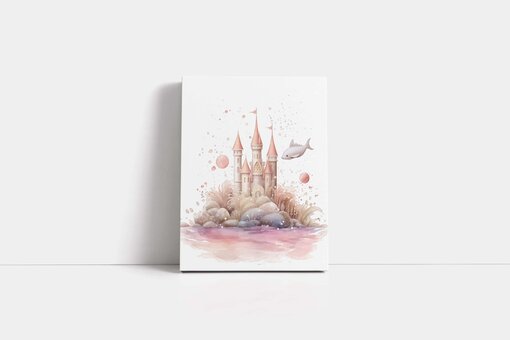 Canvas kinderkamer schilderij met kasteel print
