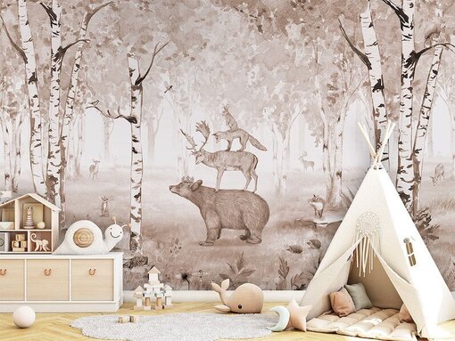 Fotobehang kinderkamer of babykamer, dieren, bear King