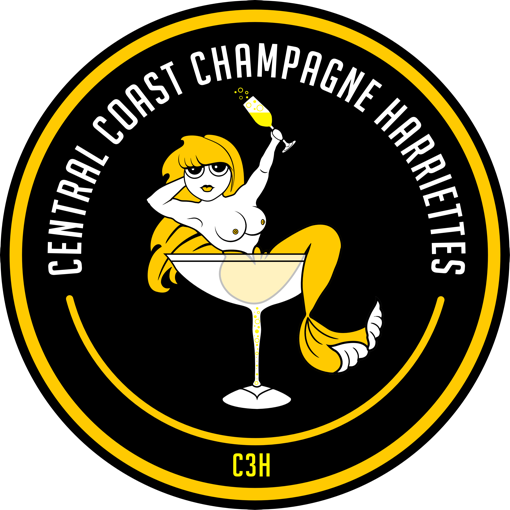 Central coast champagne HARRIETTES Logo design for DTF printing