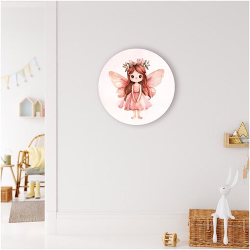 Kinderkamer muur met muurcirkel uit fairy garden collectie met elfje