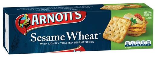 ARNOTTS BISCUITS SESAME WHEAT 250GM Pack Size: 12