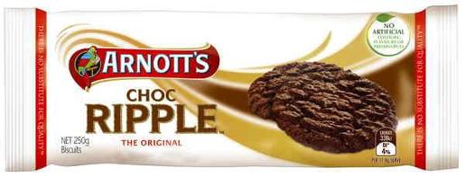 ARNOTTS BISCUITS CHOCOLATE RIPPLE 250GM Pack Size: 16