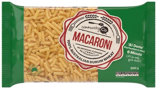 COMMUNITY CO #38 MACARONI 500GM Pack Size: 12